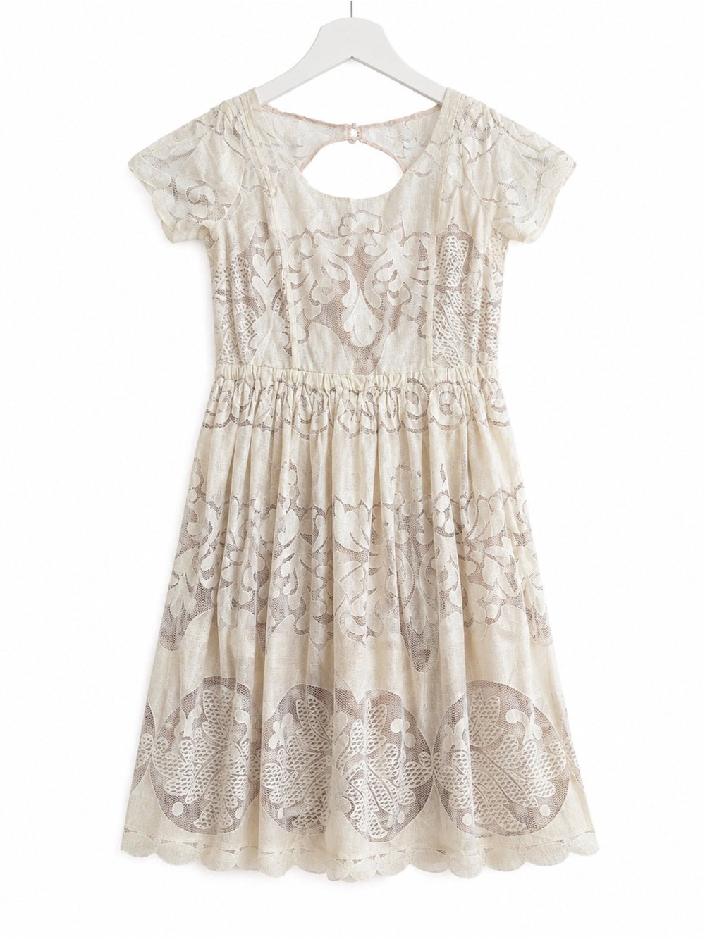 Florent by Tracy Reese Ivory Lace Fit & Flare Dress Size 10